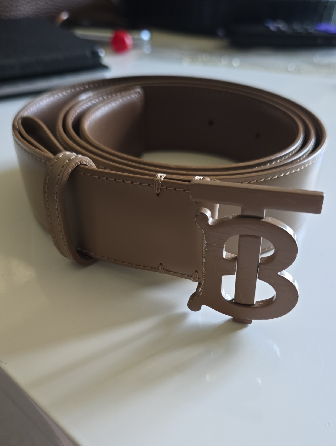 Taupe Burberry Belt